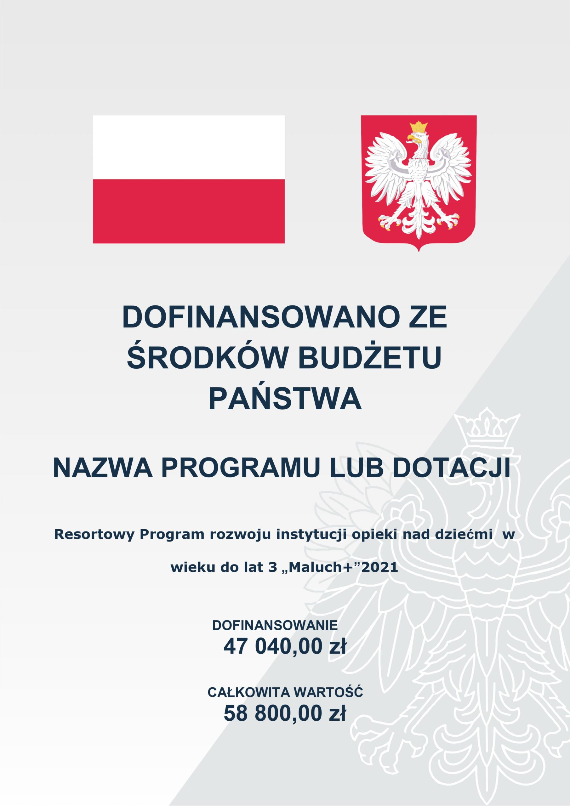 Dofinansowano ze środków budżetu państwa